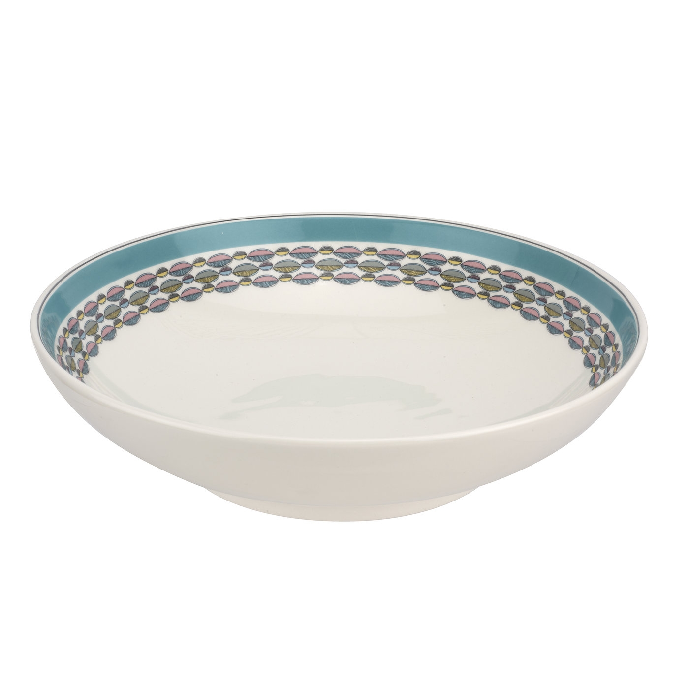 Westerly Turquoise 13 Inch Low Serving Bowl image number null